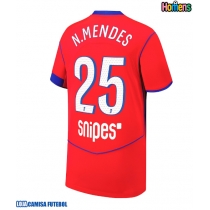 Camisa de Futebol Paris Saint-Germain Nuno Mendes #25 Equipamento Alternativo 2025-26 Manga Curta